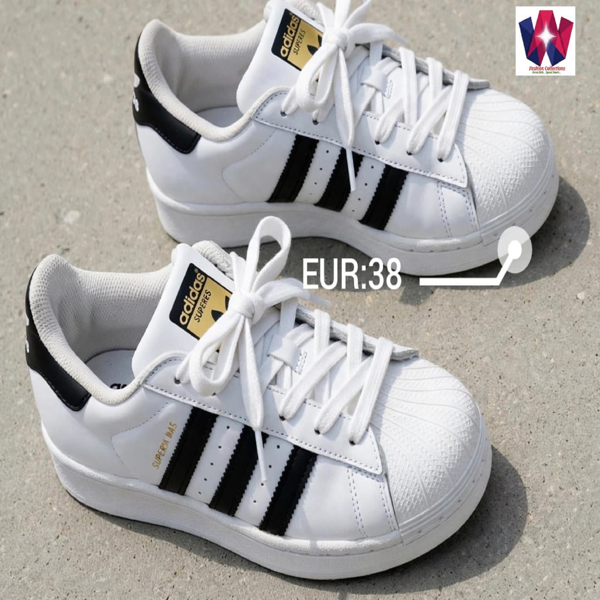 White & Black Classic Shell-Toe Lace-Up Sneakers