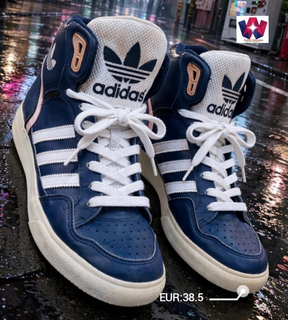 Adidas Originals Blue & White High-Top Lace-Up Sneakers