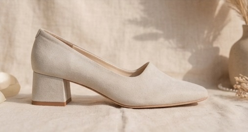 Women’s Off-White Pointed-Toe Block Heel Pumps - Image 2
