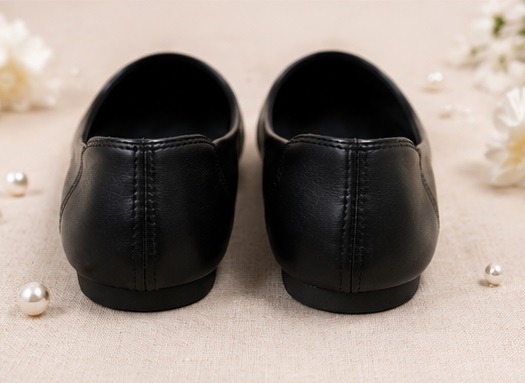Women’s Black Pointed-Toe Slip-On Ballet Flats - Image 3
