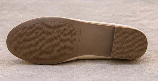 Beige Buckle Strap Penny Loafers - Image 5