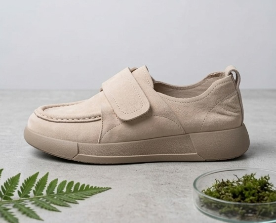 Beige Suede Hook-and-Loop Casual Comfort Loafers - Image 2