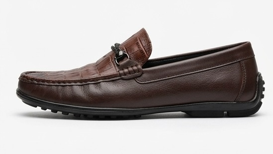 Men's Premium Croc-Embossed Driving Loafers - Image 3