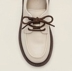 White Lace-Up Platform Casual Shoes with Brown Sole - Image 3