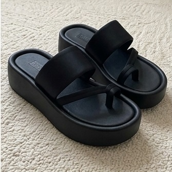 Black Cushioned Double-Strap Slide Sandals - Image 2