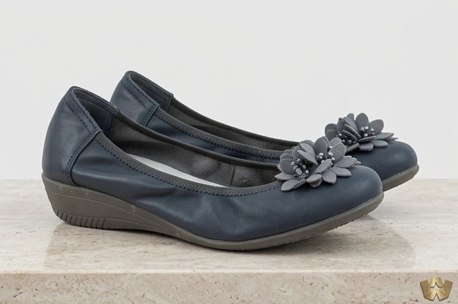 Black Floral Comfort Ballet Flats - Image 2