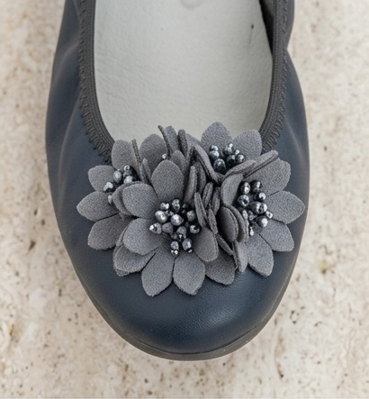 Black Floral Comfort Ballet Flats - Image 3