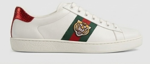 Embroidered Feline Web Leather Low-Top Sneakers - Image 4