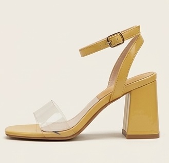 Clear PVC Ankle-Strap Block Heel Sandals - Image 2