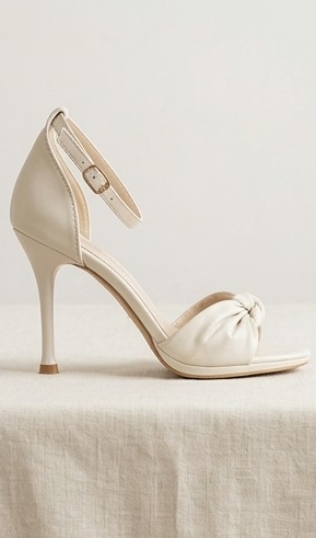 Knotted Ruched Ankle-Strap Stiletto Sandals - Image 3
