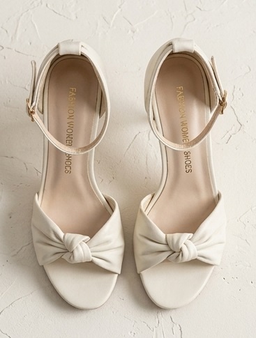 Knotted Ruched Ankle-Strap Stiletto Sandals - Image 5