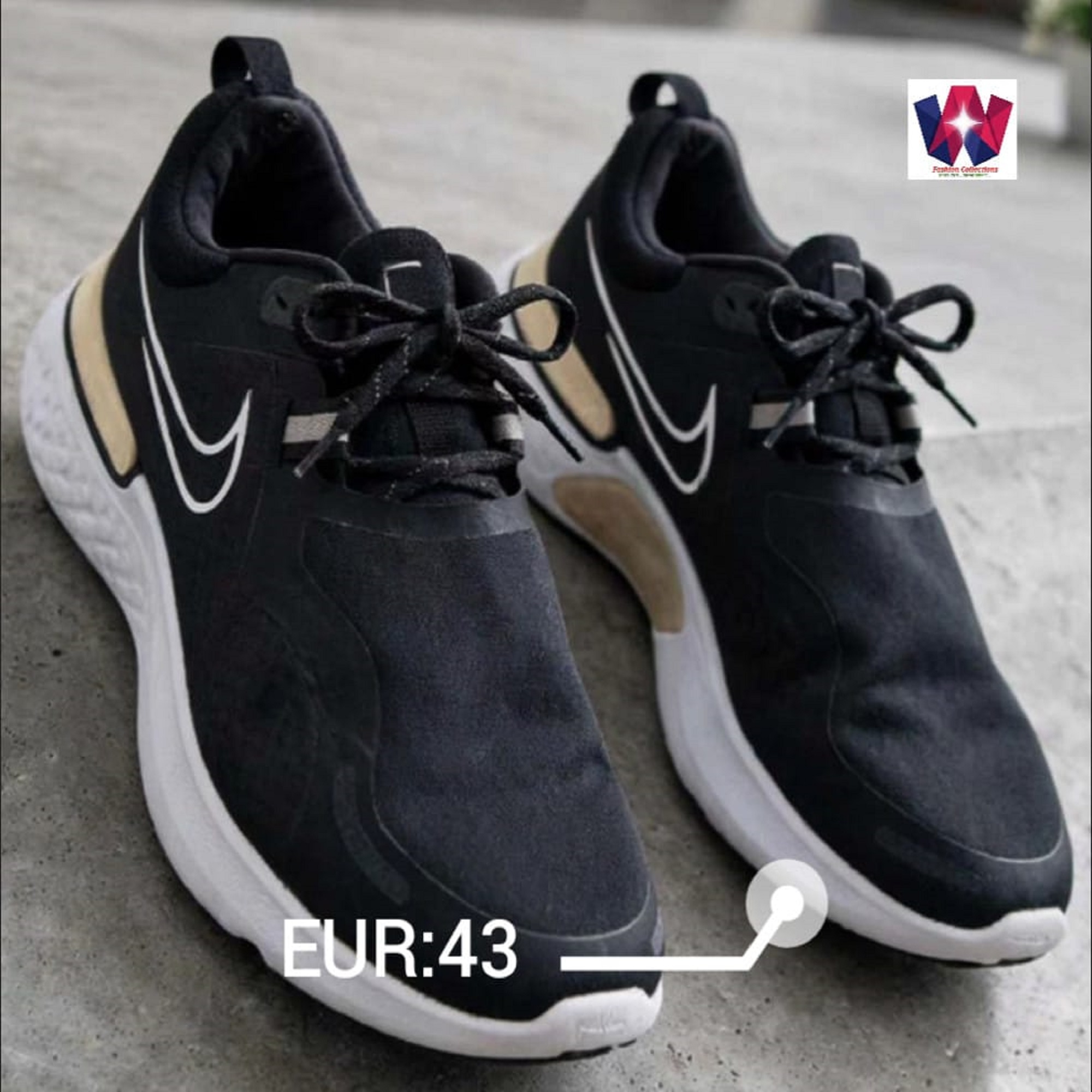 Black Cushioned Lace-Up Running Sneakers