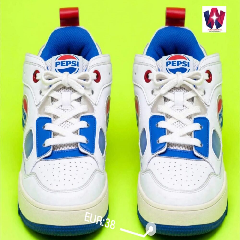 Pepsi Edition White & Blue Retro Low-Top Sneakers