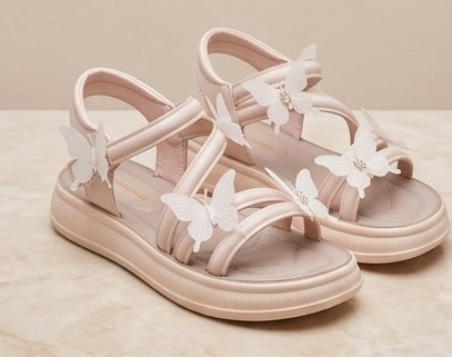 3D Butterfly Applique Platform Sandals - Image 2