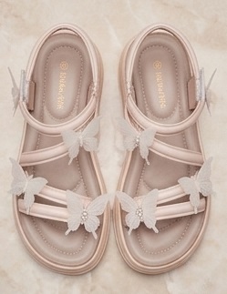 3D Butterfly Applique Platform Sandals - Image 3