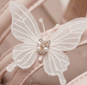 3D Butterfly Applique Platform Sandals - Image 4