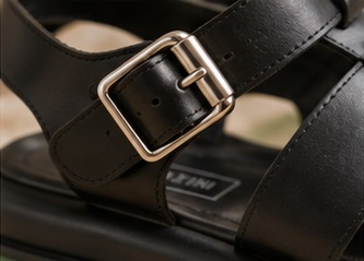 Black Fisherman Strap Sandals with Green Lug Sole - Image 5