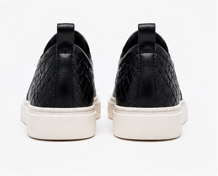 Men's Black Woven Slip-On Platform Sneakers - Image 5