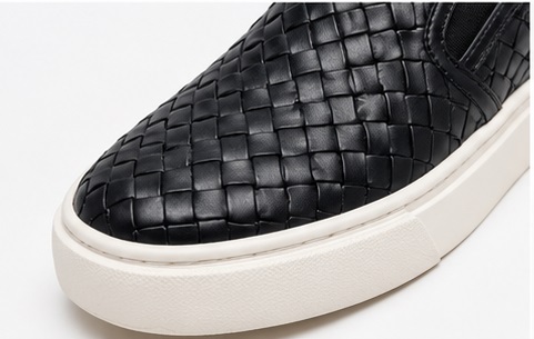 Men's Black Woven Slip-On Platform Sneakers - Image 7