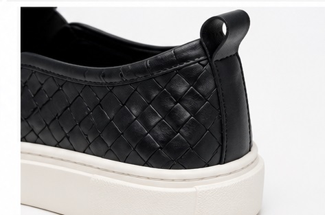 Men's Black Woven Slip-On Platform Sneakers - Image 9