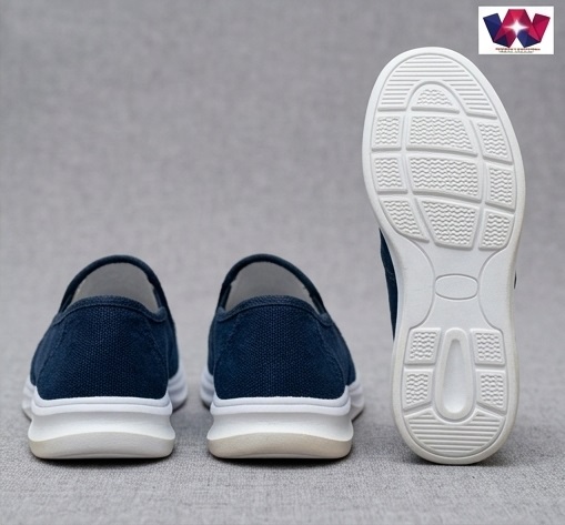 Men’s Navy Blue Casual Slip-On Canvas Shoe - Image 4
