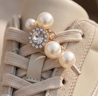 Pearl Accent Nude Platform Sneakers - Image 4