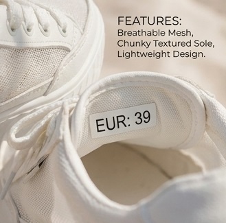 White Breathable Lace-Up Casual Sneakers - Image 4