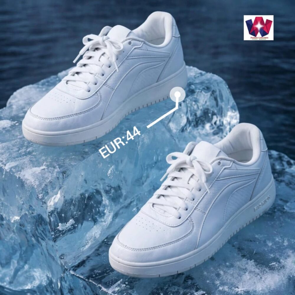 Classic All-White Lace-Up Casual Sneakers