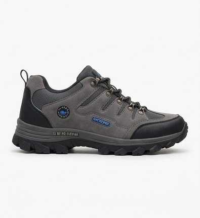Grey Outdoor Trekking Lace-Up Hiking Sneakers - Image 4