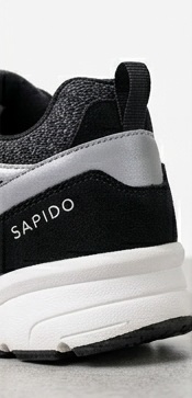 SAPIDO Black & Grey Mesh Running Sneakers - Image 4