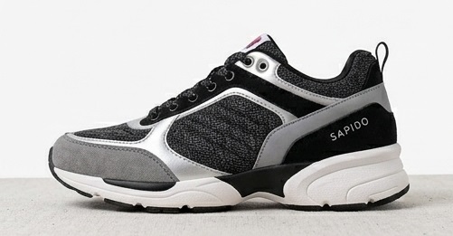 SAPIDO Black & Grey Mesh Running Sneakers - Image 5
