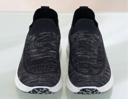 Black Slip-On Knit Walking Sneakers - Image 2
