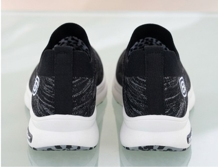 Black Slip-On Knit Walking Sneakers - Image 3