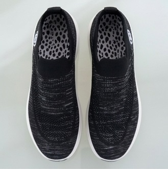 Black Slip-On Knit Walking Sneakers - Image 4