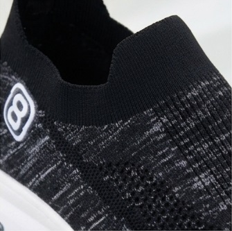 Black Slip-On Knit Walking Sneakers - Image 5