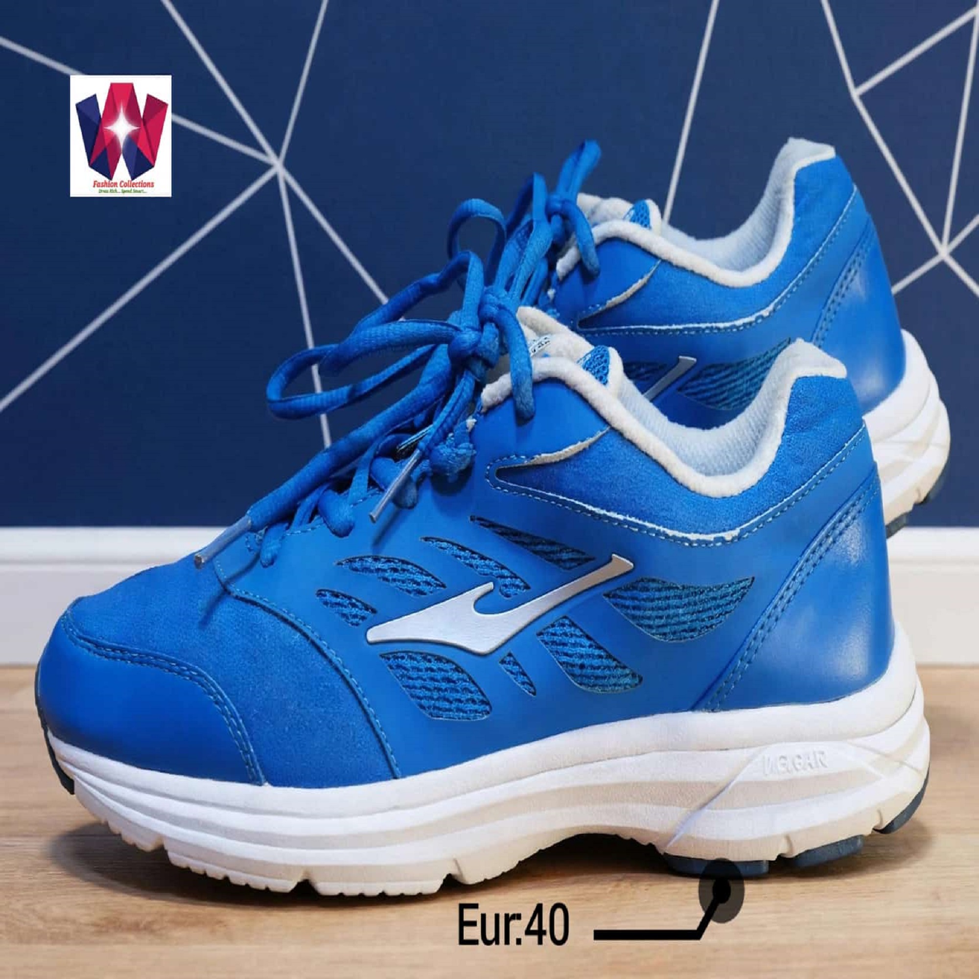Blue Lightweight Lace-Up Sport Running Sneakers