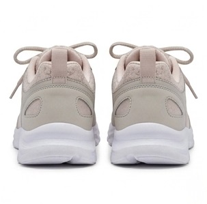 Beige Mesh Lace-Up Casual Sneakers - Image 4