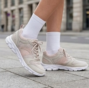 Beige Mesh Lace-Up Casual Sneakers - Image 5