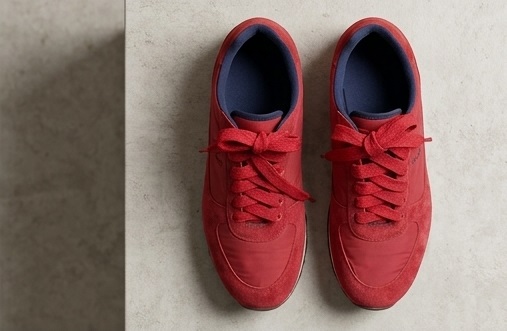 Burgundy Suede Lace-Up Casual Walking Sneakers - Image 2