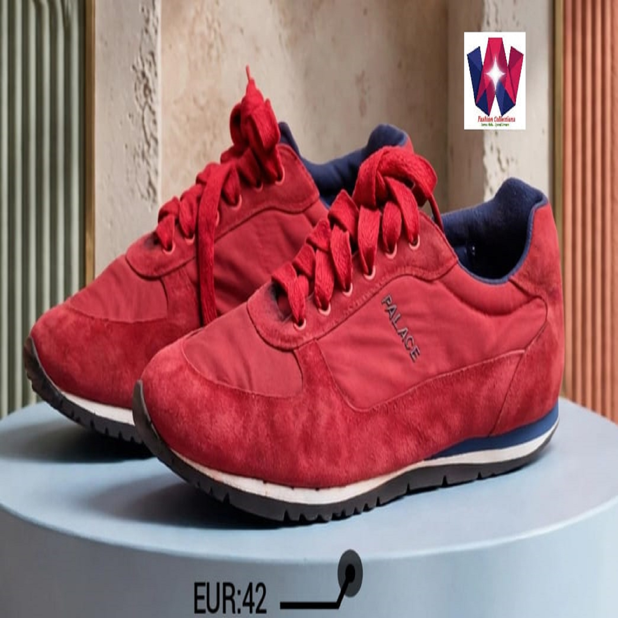 Burgundy Suede Lace-Up Casual Walking Sneakers