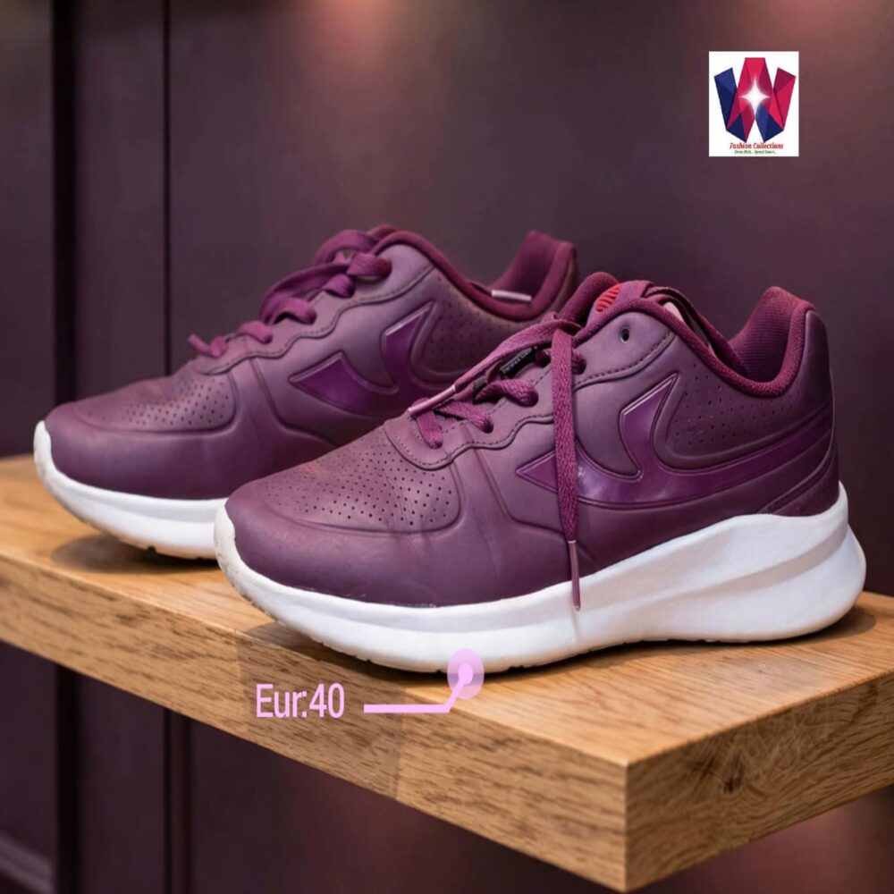 Burgundy Lightweight Lace-Up Athletic Sneakers