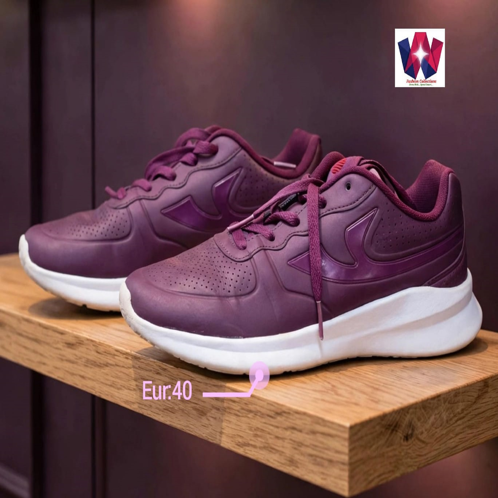 Burgundy Lightweight Lace-Up Athletic Sneakers