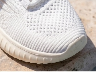 All-White Breathable Knit Lace-Up Walking Sneakers - Image 5