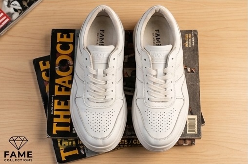 Classic All-White Platform Lace-Up Sneakers - Image 5