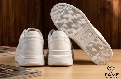 Classic All-White Platform Lace-Up Sneakers - Image 6