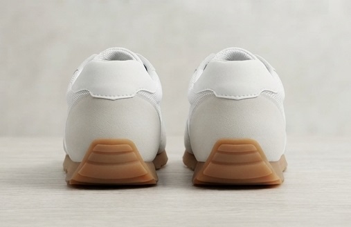 Classic White Mesh Gum Sole Casual Sneakers - Image 5