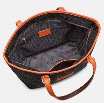 Black & Orange Printed Tote Bag with Double Handles - Image 2