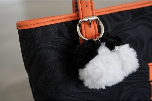 Black & Orange Printed Tote Bag with Double Handles - Image 5
