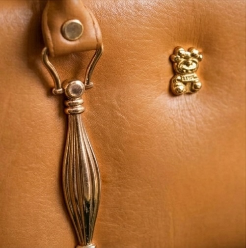 Camel Brown Structured Handbag with Double Handles - Image 4