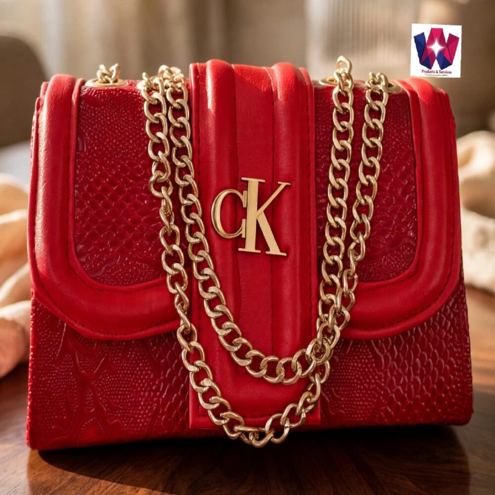 Women’s Red Textured Shoulder Bag